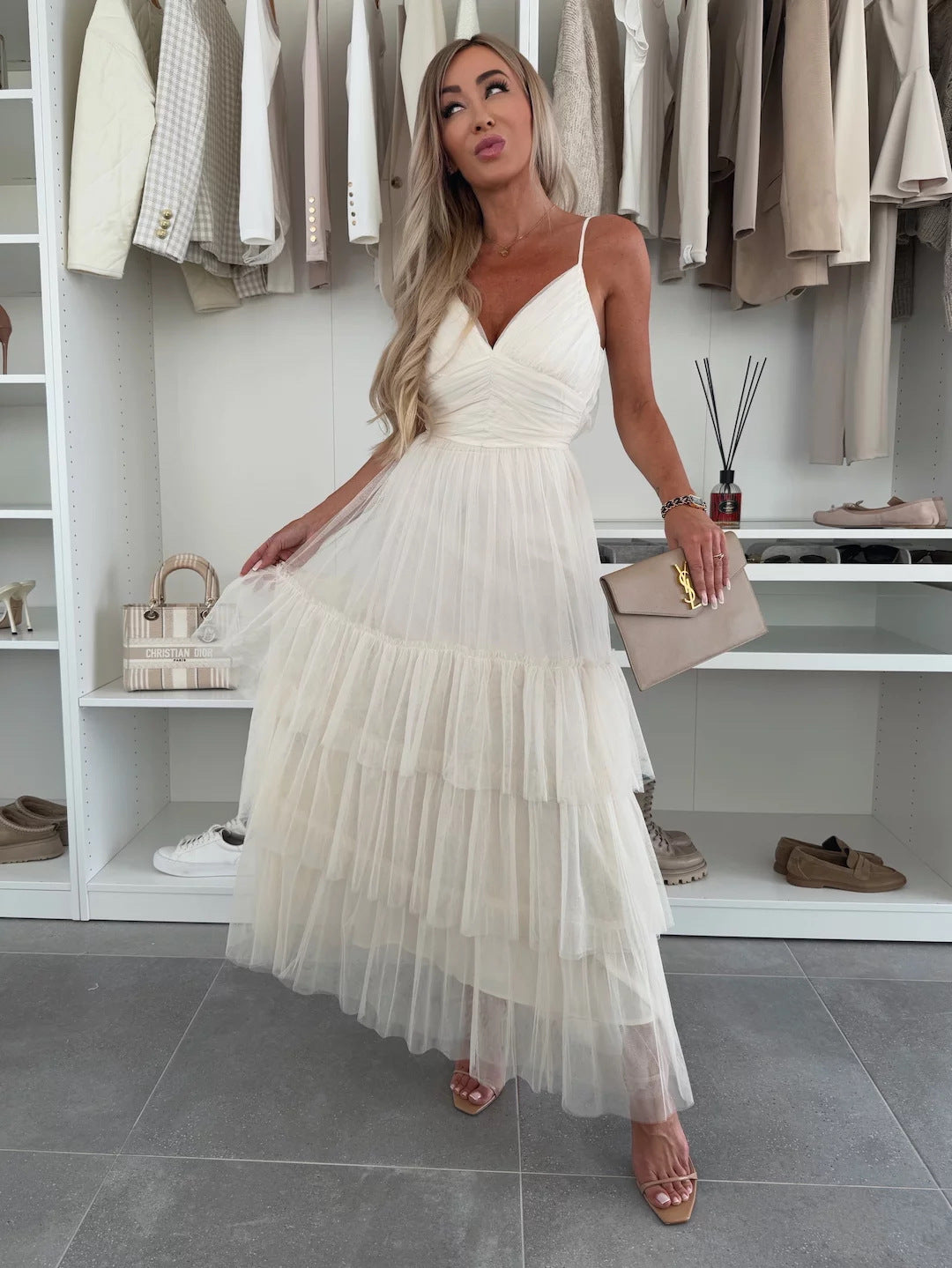 Bondi-Pearl-Celeste Dream Gown | Tiered flowy formal dress