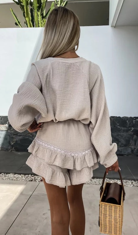 Bondi-Pearl-Noosa Set | Relaxed ruffle co-ord for summer days 12