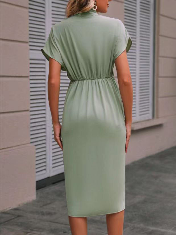 Bondi Pearl - Amara Drape Midi Dress | Elegant flattering eveningwear - 5
