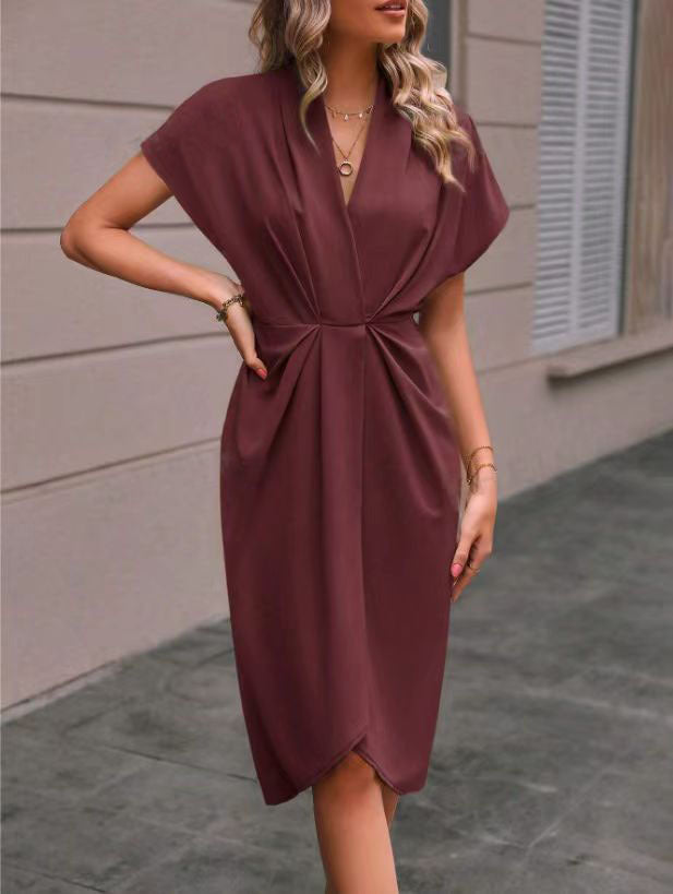 Bondi Pearl - Amara Drape Midi Dress | Elegant flattering eveningwear - 8