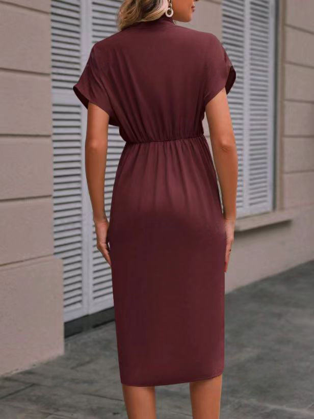 Bondi Pearl - Amara Drape Midi Dress | Elegant flattering eveningwear - 9