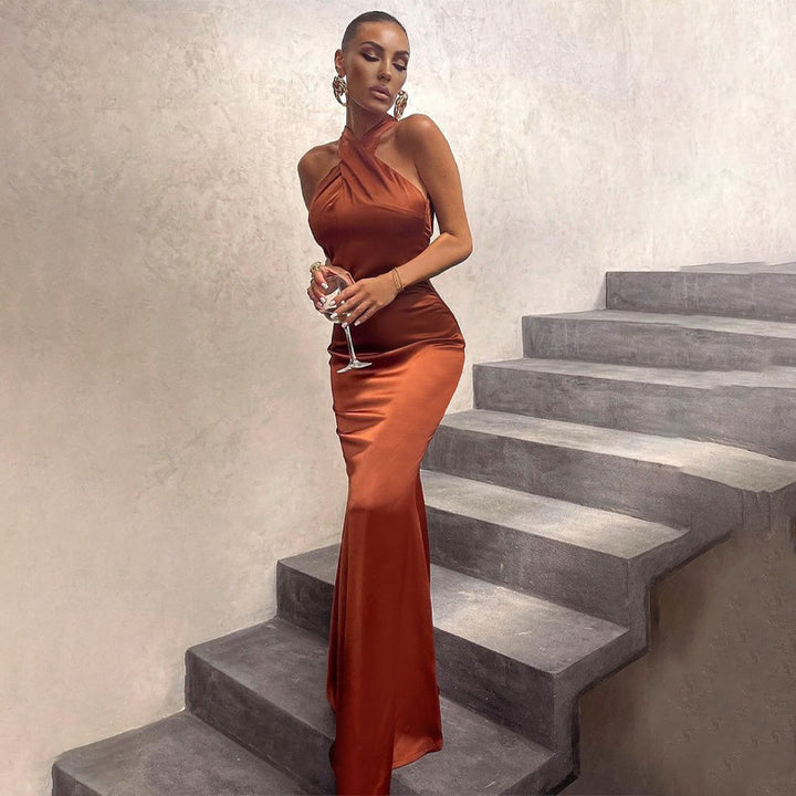 Bondi Pearl - Amara Formal Gown | Halter evening dress - 01 