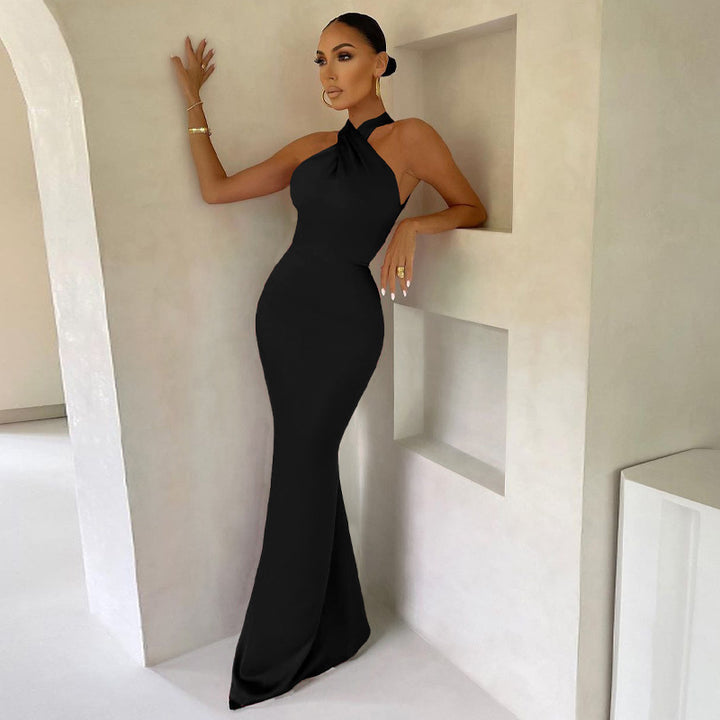 Bondi Pearl - Amara Formal Gown | Halter evening dress - 10