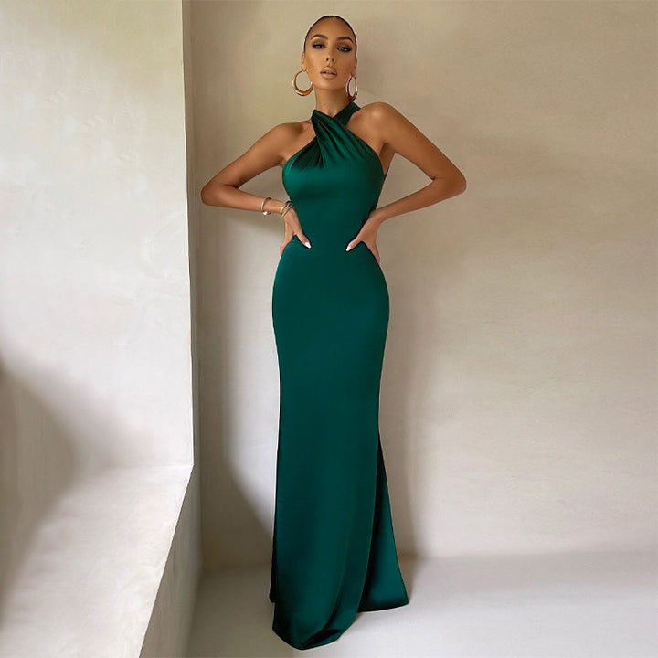 Bondi Pearl - Amara Formal Gown | Halter evening dress - 14