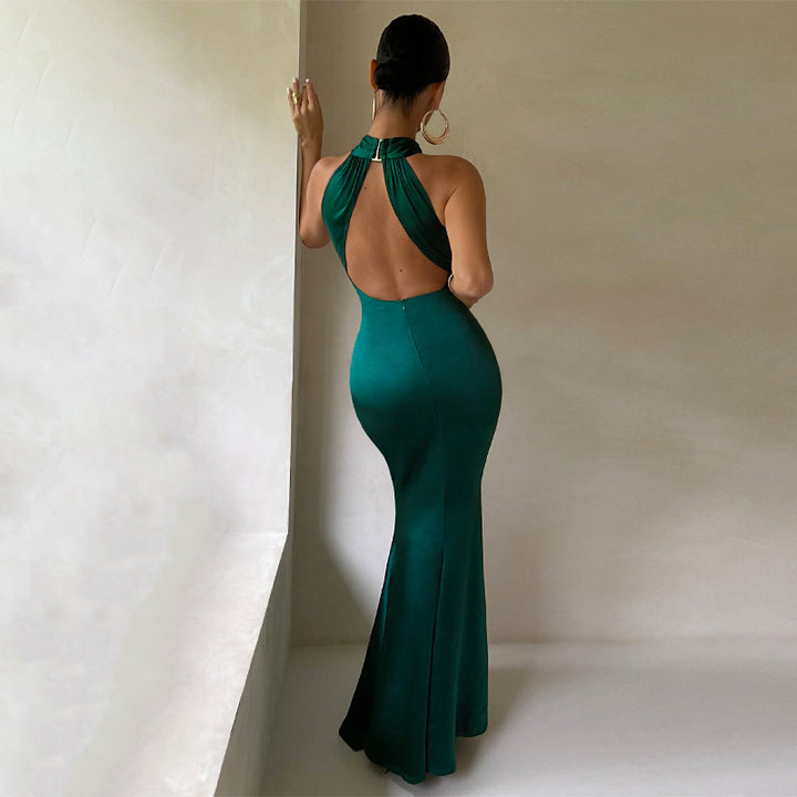 Bondi Pearl - Amara Formal Gown | Halter evening dress - 15