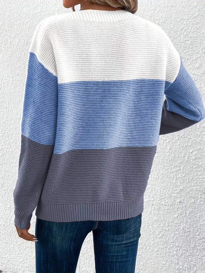 Bondi Pearl - CoastBreeze Knit | Colour block jumper - 03