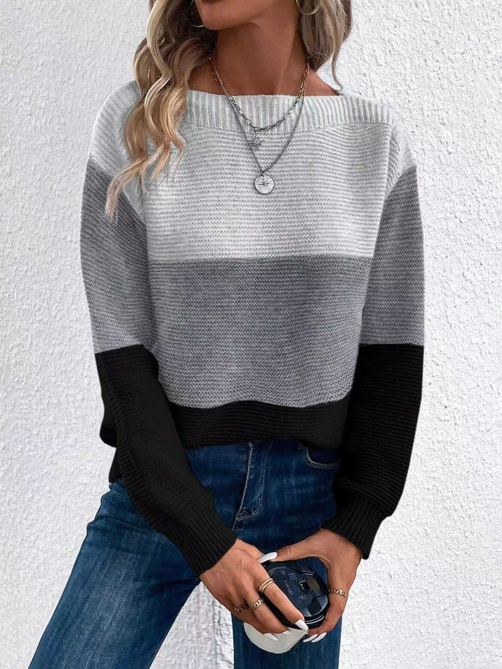 Bondi Pearl - CoastBreeze Knit | Colour block jumper - 06