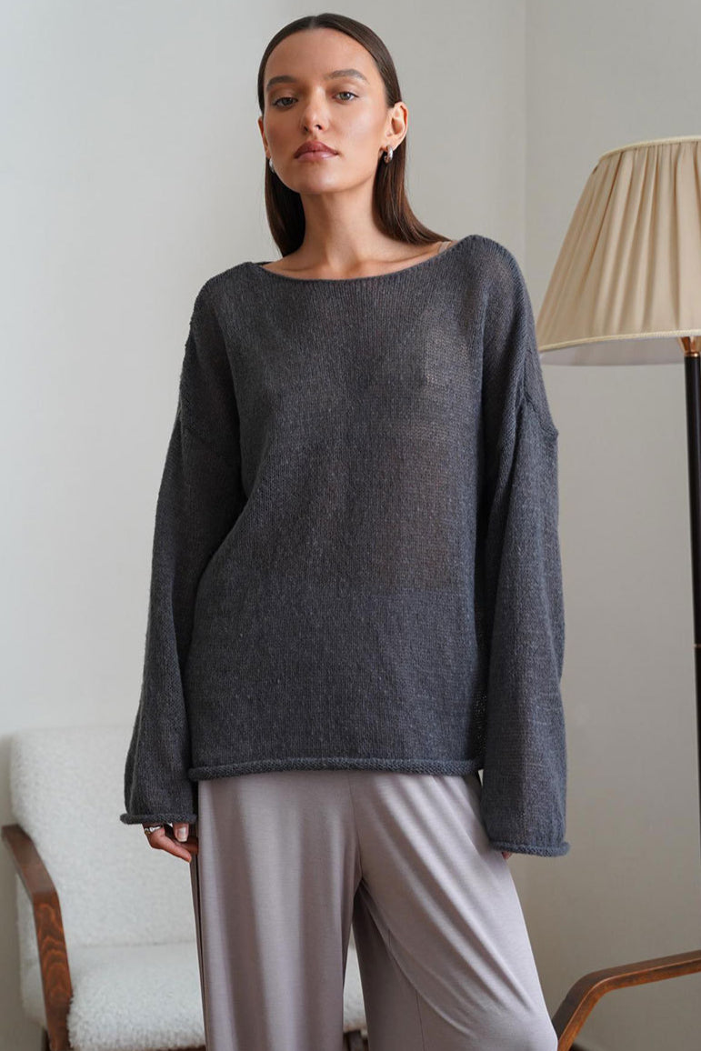 Bondi Pearl - Eden Knit | Lightweight relaxed knit jumper - 01