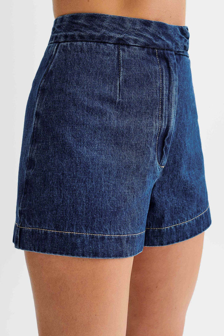 Bondi Pearl - Indigo Luxe Set | Chic sleeveless top and high-waisted shorts - 6