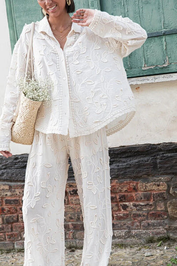 Bondi Pearl - Isla Boho Set | Embroidered relaxed fit loungewear - 2