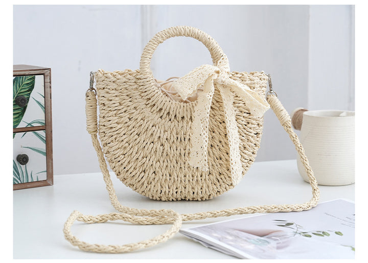 Bondi Pearl - Luna Woven Crossbody | Straw bag summer style - 04