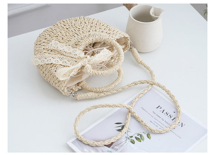 Bondi Pearl - Luna Woven Crossbody | Straw bag summer style - 05