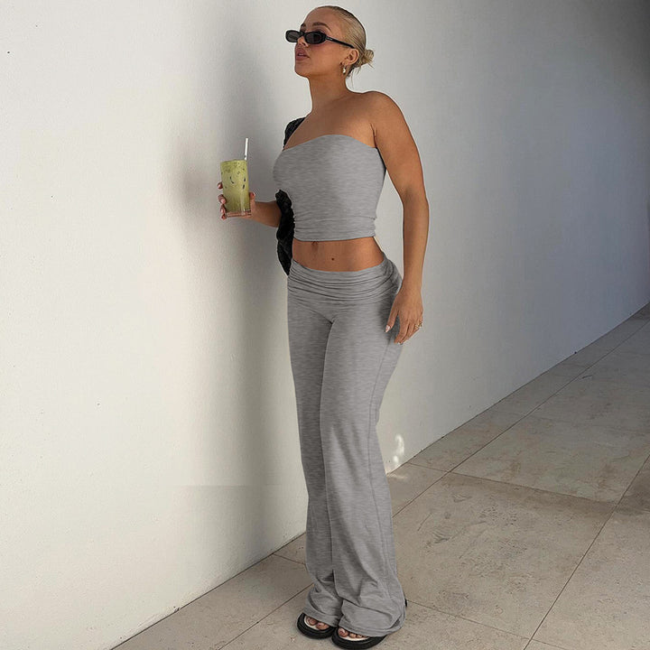 Bondi Pearl - Luxe Loungewear Set | Strapless two piece -10