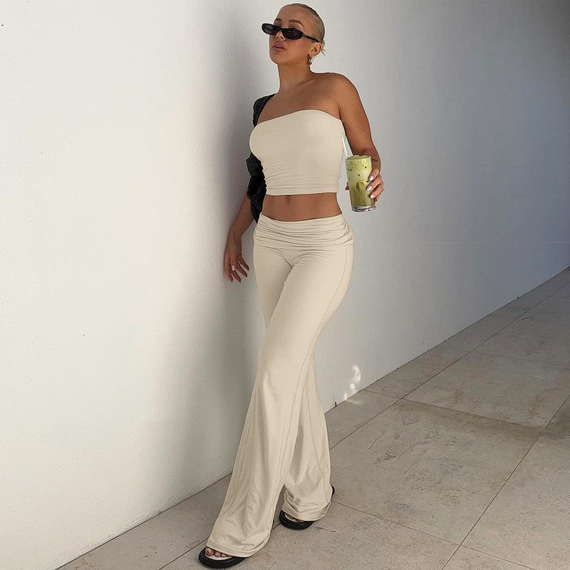 Bondi Pearl - Luxe Loungewear Set | Strapless two piece - 01 