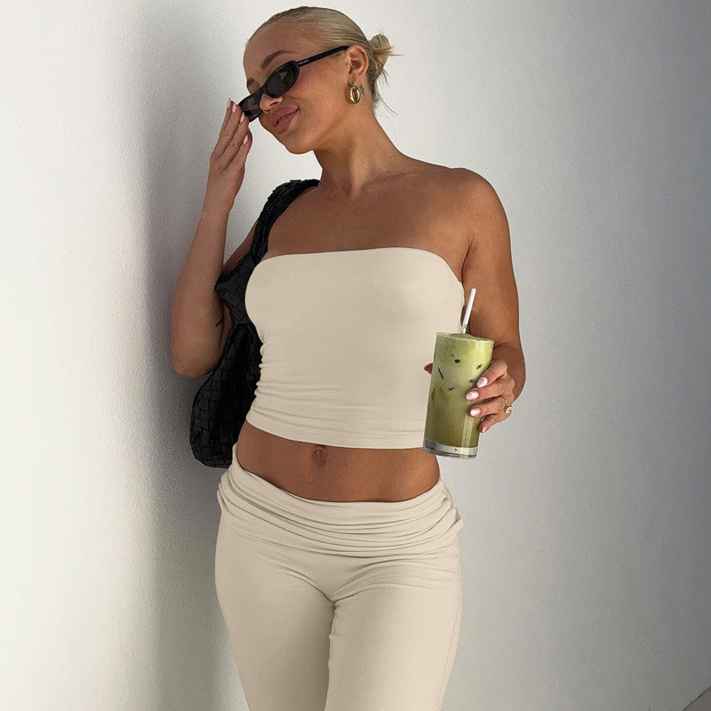 Bondi Pearl - Luxe Loungewear Set | Strapless two piece - 02