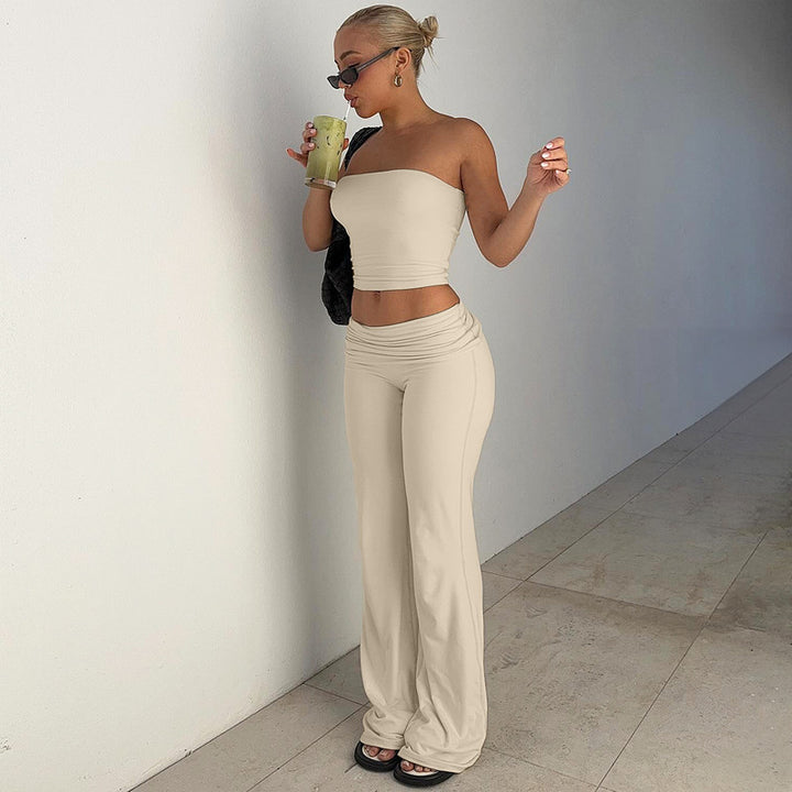 Bondi Pearl - Luxe Loungewear Set | Strapless two piece - 03