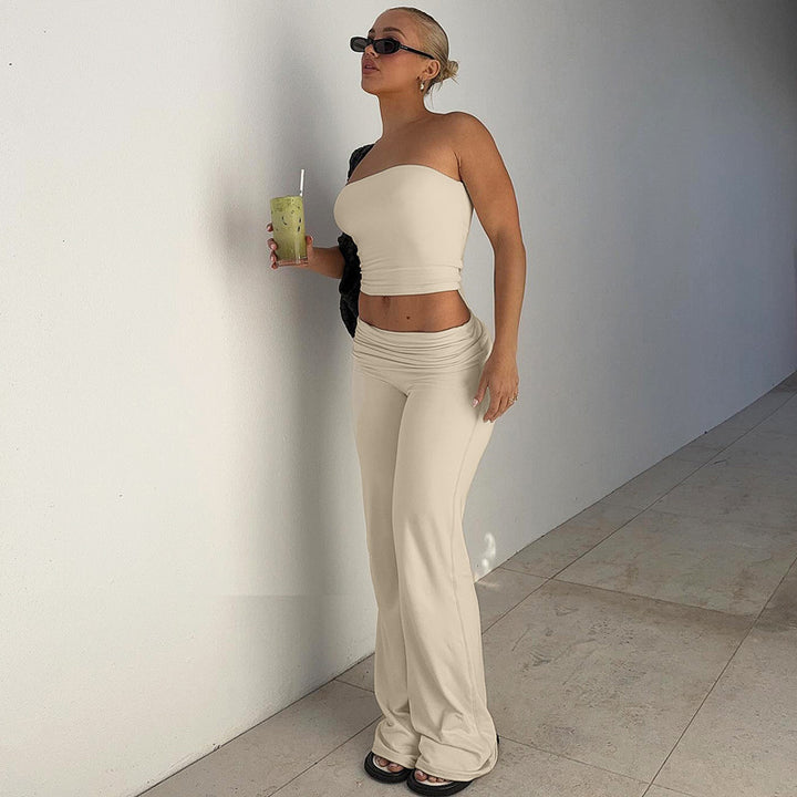 Bondi Pearl - Luxe Loungewear Set | Strapless two piece - 05