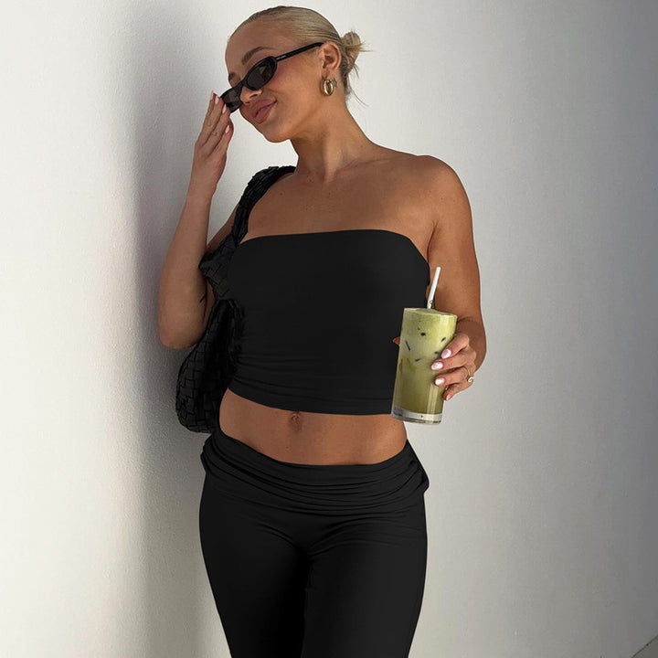 Bondi Pearl - Luxe Loungewear Set | Strapless two piece - 07