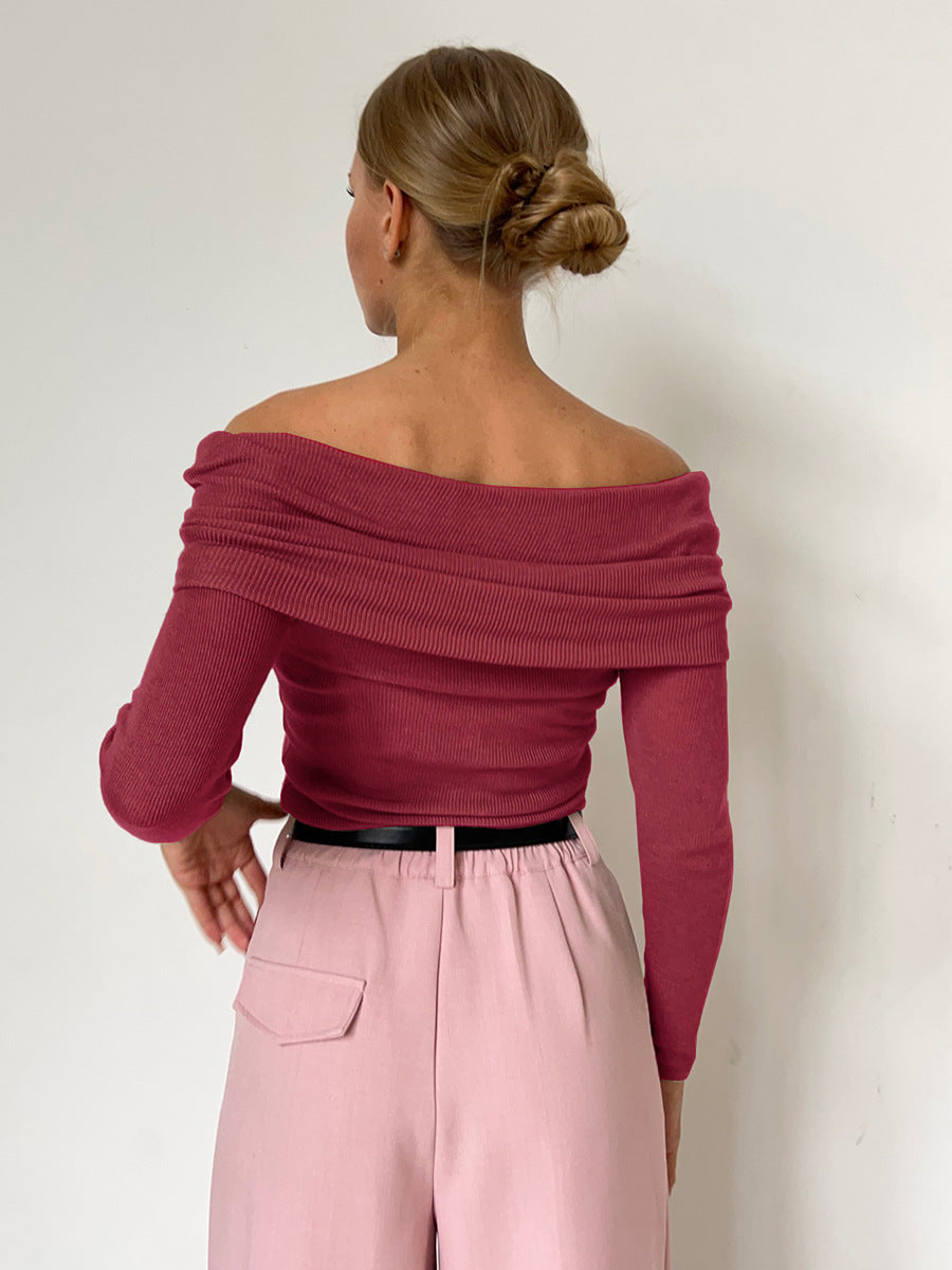 Bondi Pearl - Sienna Off Shoulder Knit Top | Elegant ribbed long sleeve - 13