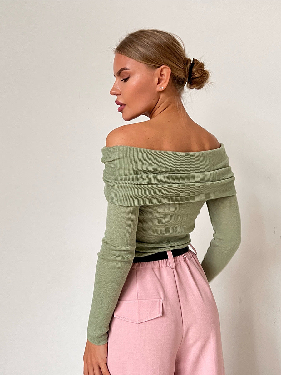 Bondi Pearl - Sienna Off Shoulder Knit Top | Elegant ribbed long sleeve - 15