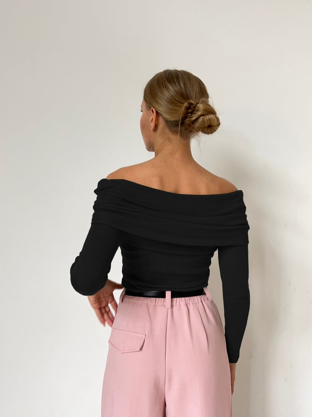 Bondi Pearl - Sienna Off Shoulder Knit Top | Elegant ribbed long sleeve - 7