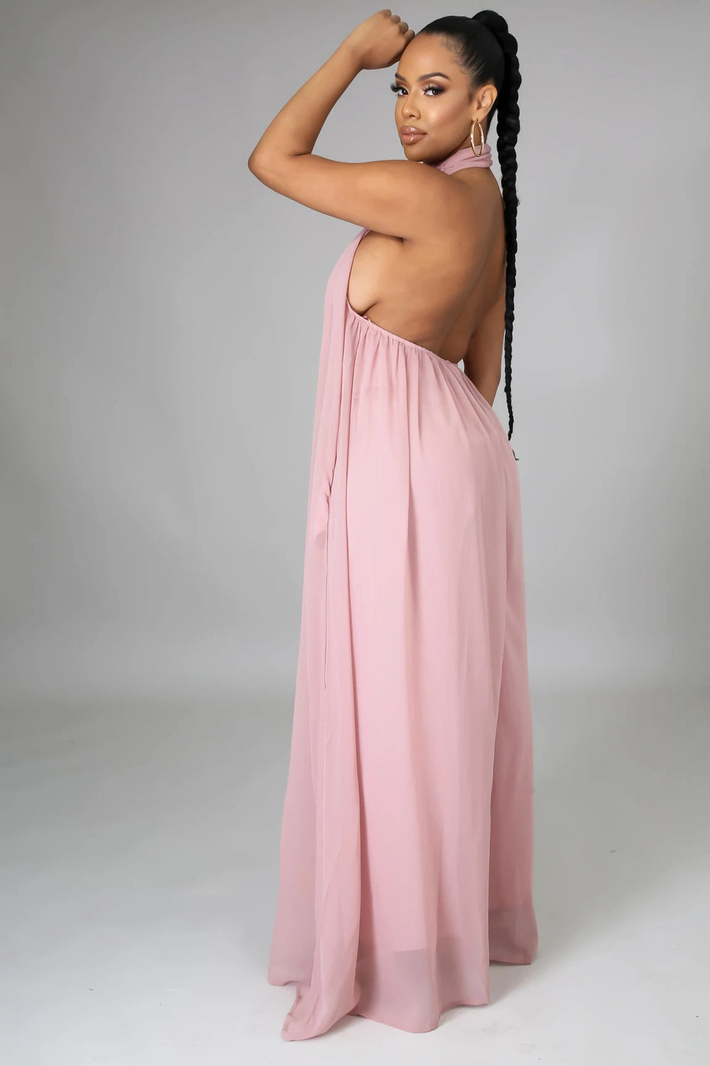 Bondi Pearl Isla Luxe Jumpsuit | Flowing backless halter jumpsuit 1
