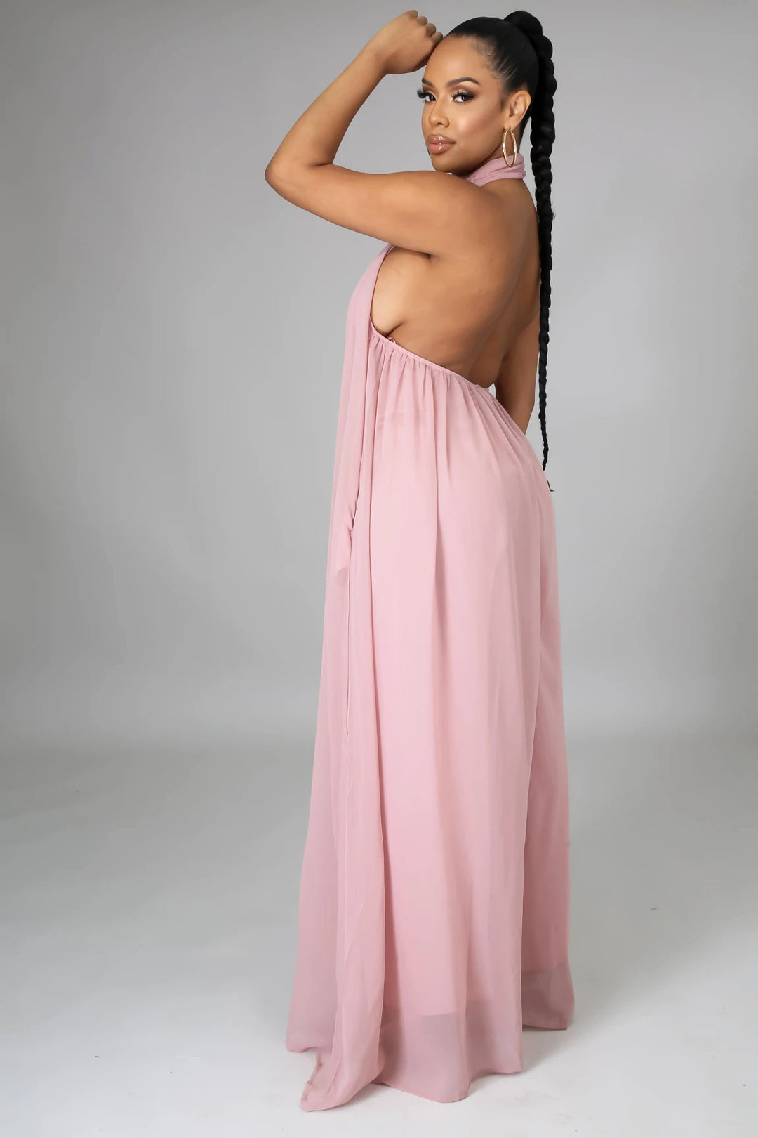 Bondi Pearl Isla Luxe Jumpsuit | Flowing backless halter jumpsuit 1