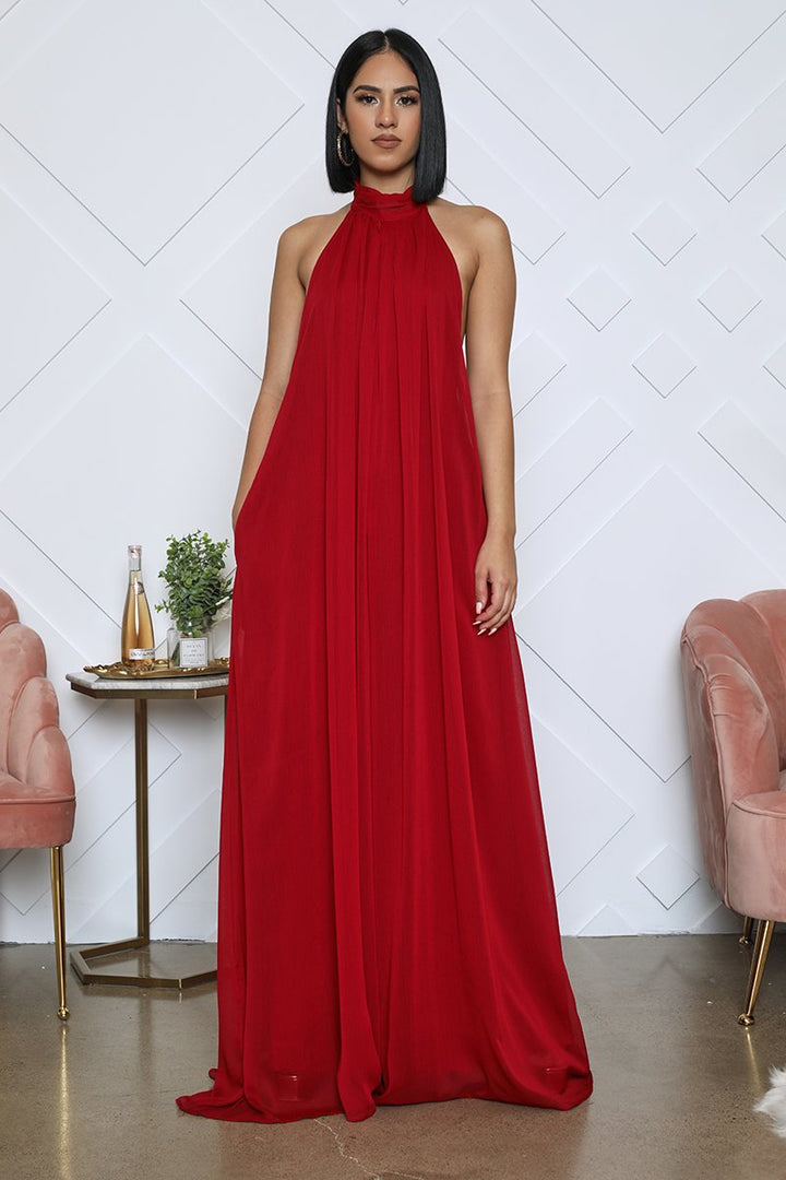 Bondi Pearl Isla Luxe Jumpsuit | Flowing backless halter jumpsuit 11