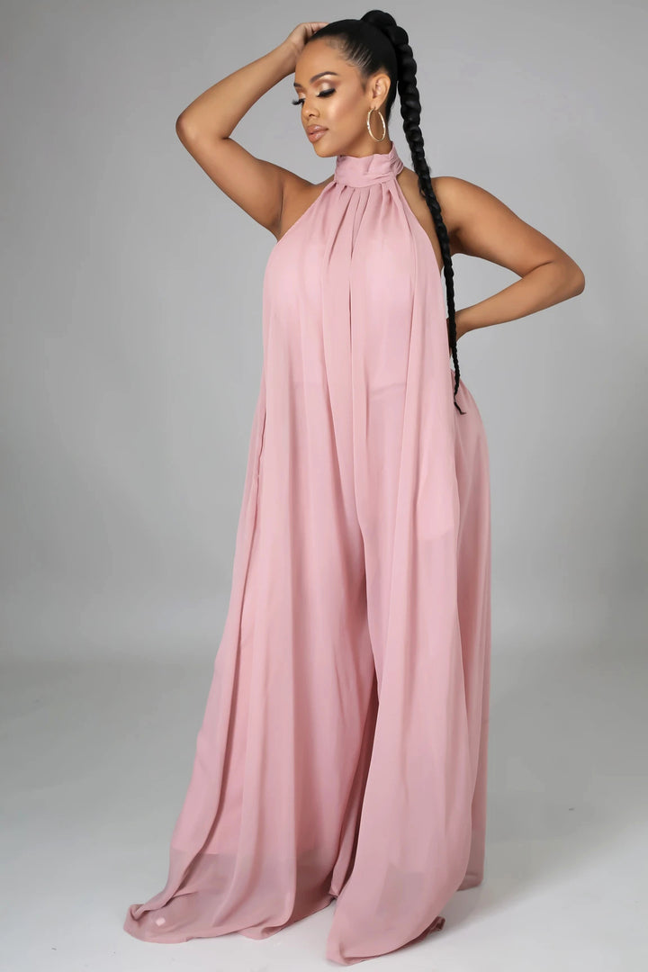 Bondi Pearl Isla Luxe Jumpsuit | Flowing backless halter jumpsuit 2
