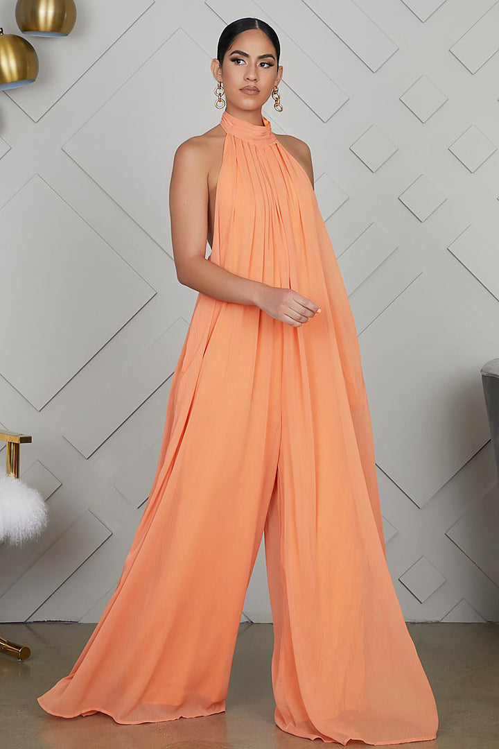 Bondi Pearl Isla Luxe Jumpsuit | Flowing backless halter jumpsuit 21