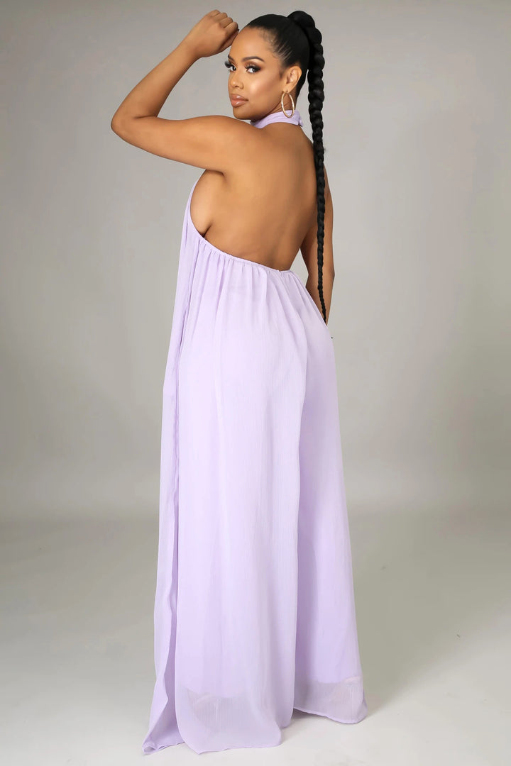 Bondi Pearl Isla Luxe Jumpsuit | Flowing backless halter jumpsuit 4