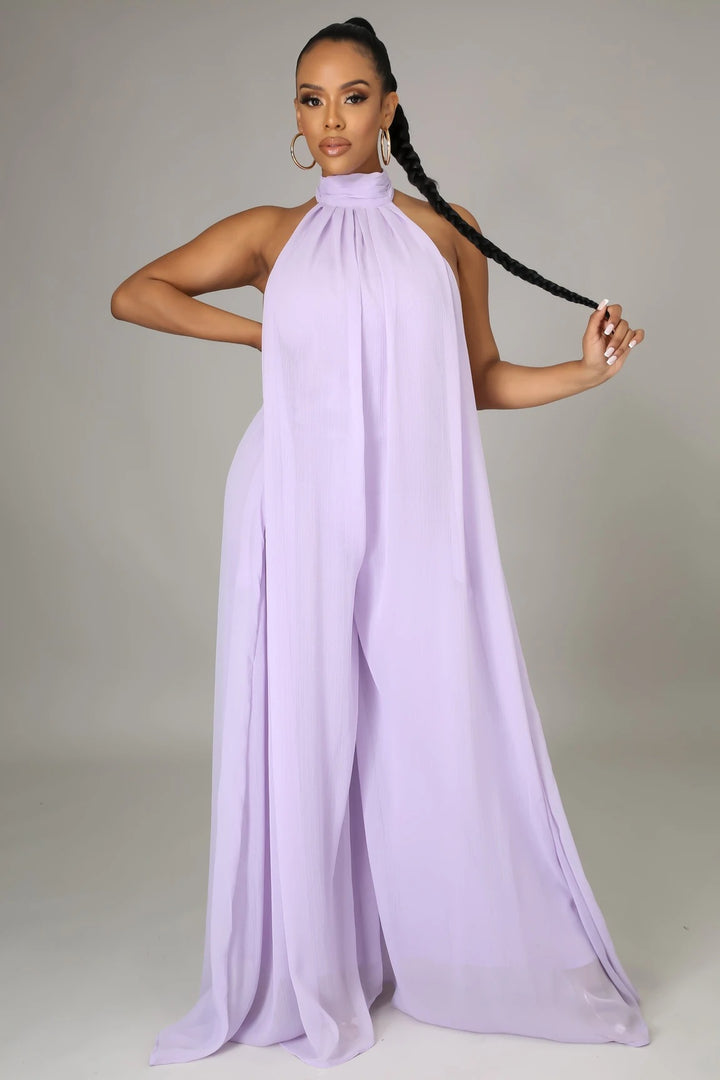 Bondi Pearl Isla Luxe Jumpsuit | Flowing backless halter jumpsuit 5